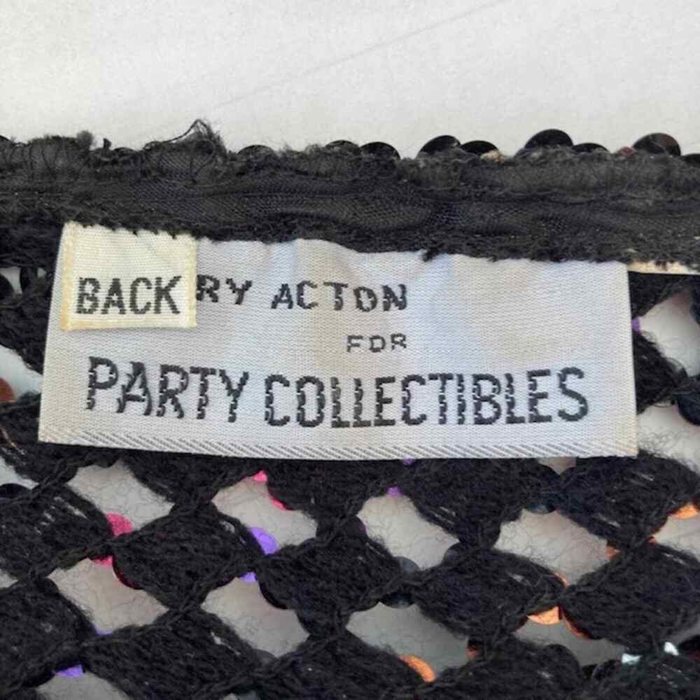 Harry Acton Party Collectables 1980s Vintage Rainbow Sequin Stretchy Blouse Top - Picture 3 of 4